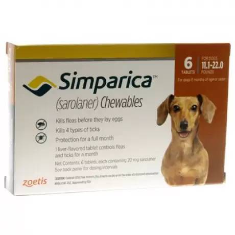 Simparica Chewables for Dogs 11.1 - 22 lbs, 6 Month Supply