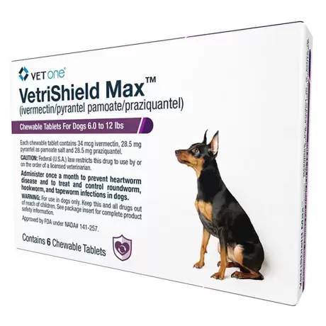 VetriShield Max for Dogs - 6-12 lbs, 6 Chewable Tablets