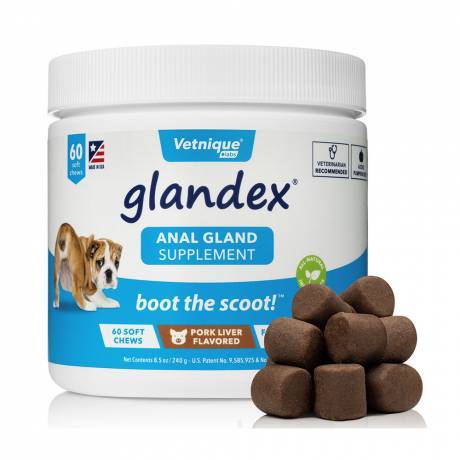 Glandex for Dogs Anal Glands - 60 Pork Liver Soft Chews