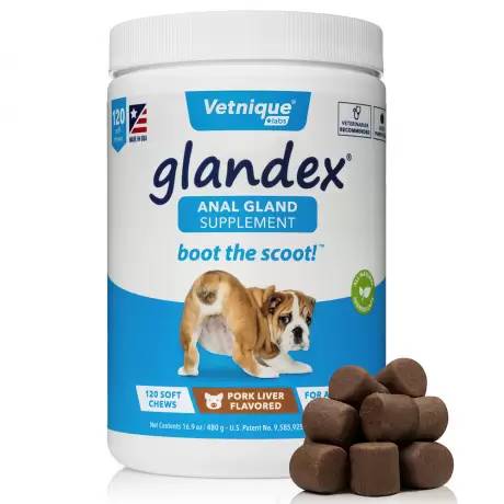 Glandex for Dogs Anal Glands - 120 Pork Liver Soft Chews