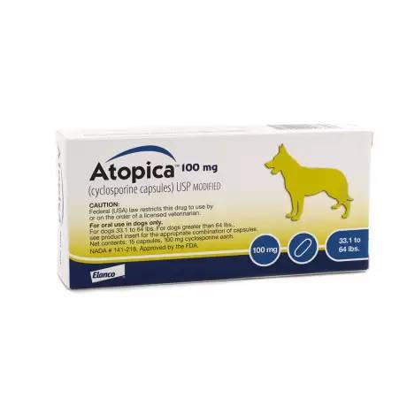 Atopica (cyclosporine) for Dogs - 100mg, 15 Capsules Atopic Dermatitis