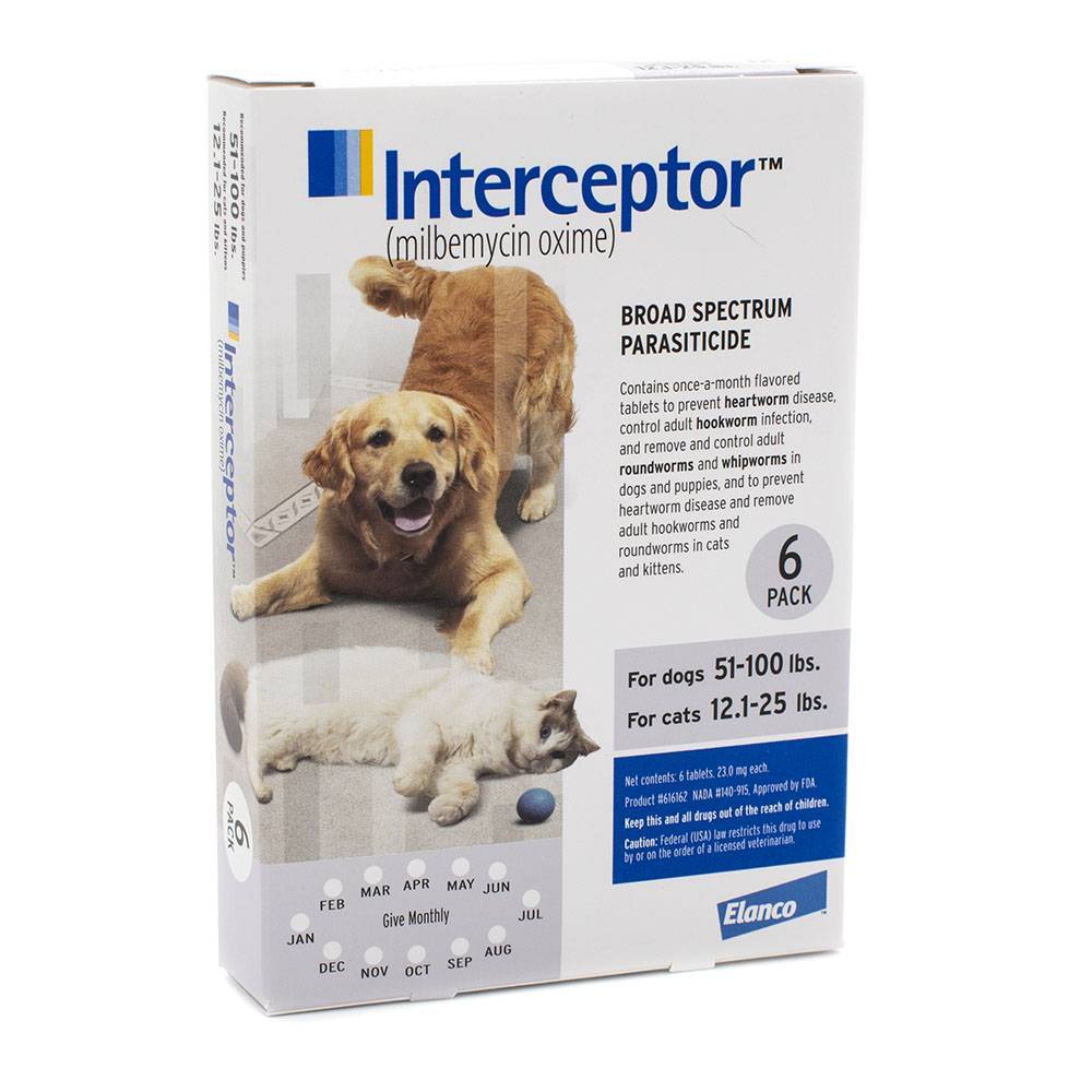 Interceptor Flavor Tabs Heartworm Preventative VetRxDirect