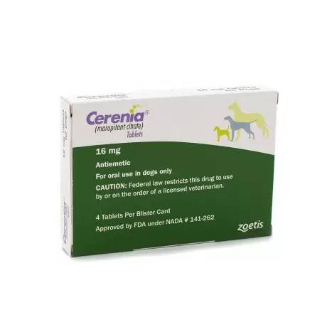 Cerenia for Dogs Prevention of Vomiting (maropitant citrate) - 16mg, 4 Tablets