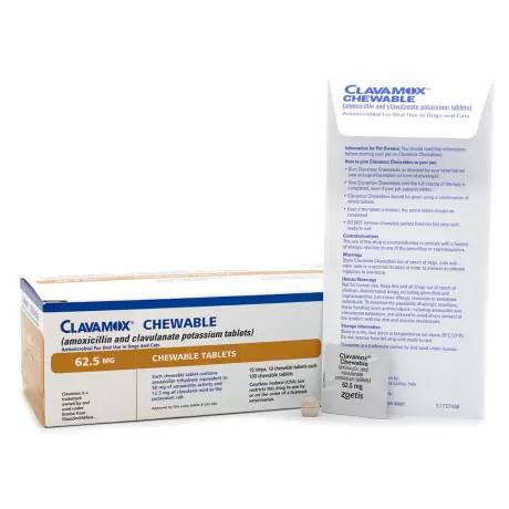 Clavamox Chewable Antimicrobial for Dogs - 62.5mg Tablet