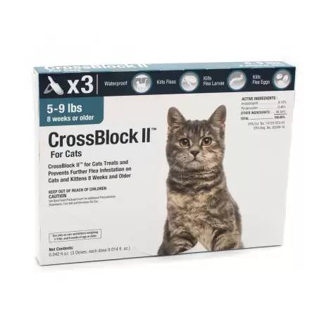 CrossBlock II For Cats - 5-9lbs, 3 Month Supply Flea Preventative