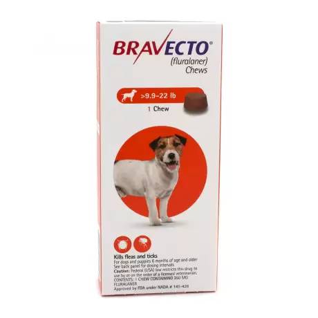 Bravecto (fluralaner) Chews for Dogs - 250mg, 10-22lb, 1 Pack Kills Fleas and Ticks