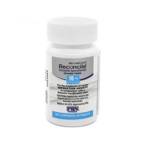 Reconcile (fluoxetine) for Dogs Separation Anxiety - , Bottle of 30 Tablets 16mg, 17.7 - 35.2 lbs