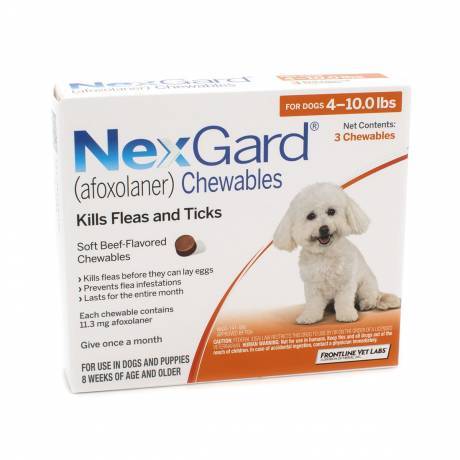 NexGard Chewables for Dogs Fleas - 4-10 lbs, 3 Month Supply