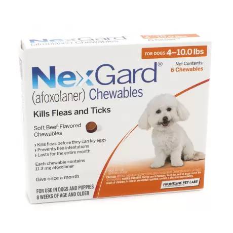 NexGard Chewables for Dogs Fleas - 4-10 lbs, 6 Month Supply