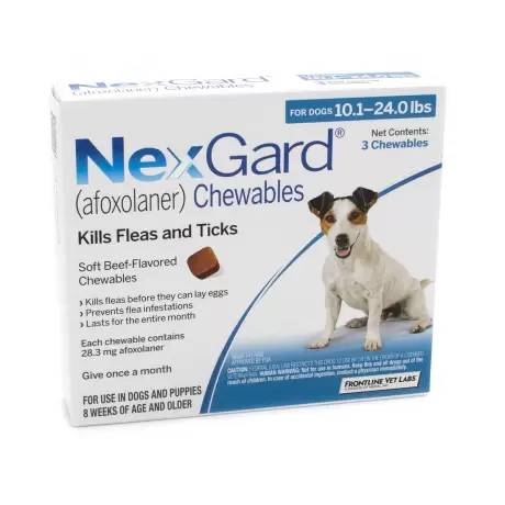 NexGard Chewables for Dogs Fleas - 10.1-24 lbs, 3 Month Supply