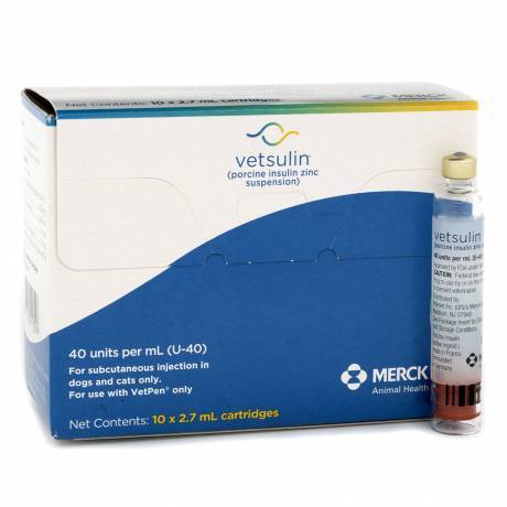 Vetsulin for Dogs and Cats - VetPen Insulin Cartridge, 40units/mL, 2.7mL