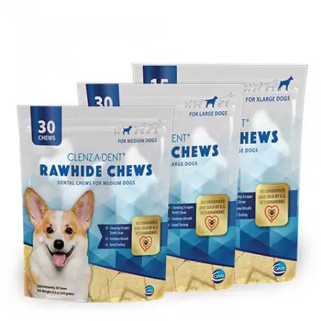 Clenz-a-dent Rawhide Dental Chews for Dogs - Chewing Scrapes Teeth Clean