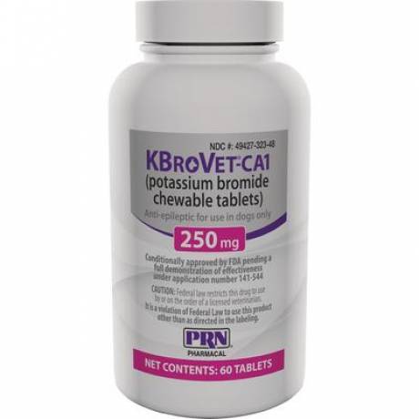 K-BroVet for Epilepsy in Dogs (Potassium Bromide) - CA1 250mg, 60 Chewable Tablets