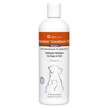 VetraSEb CeraDerm CB - Antiseptic Shampoo for Dogs and Cats, 8oz (237mL)