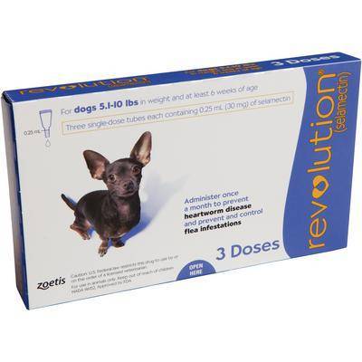 Revolution (selamectin) for Dogs 5.1-10 lbs, 3 Month Supply