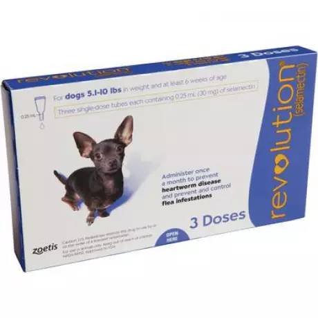 Revolution (selamectin) for Dogs - 5.1-10 lbs, 3 Month Preventative Supply