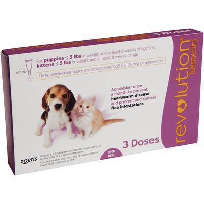 Revolution (selamectin) for Dogs For Puppies Up to 5 lbs, 3 Month Supply