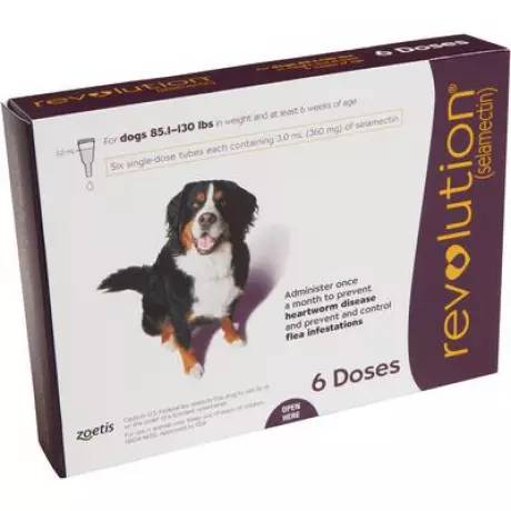 Revolution (selamectin) for Dogs - 85.1-130 lbs, 6 Month Preventative Supply