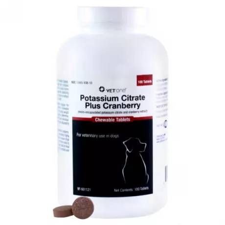 VetOne Potassium Citrate - Plus Cranberry for Dogs, 100 Chewable Tablets