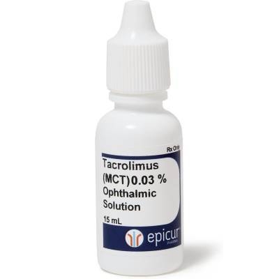 Tacrolimus Compounded Ophthalmic for Dogs 0.03% MCT Solution, 15mL Bottle