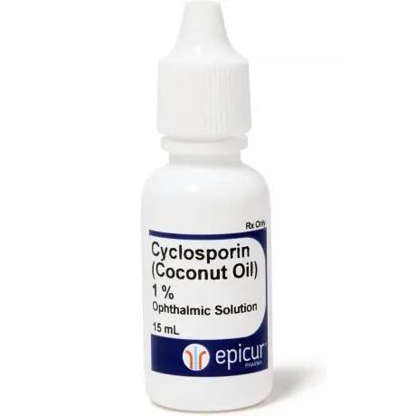 Cyclosporin Epicur Compounded Coconut Oil Ophthalmic 1% Solution, 15mL Bottle