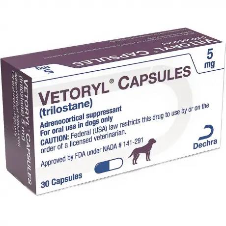 Dechra's Vetoryl (trilostane) 5mg, 30 Capsules for Cushing's disease