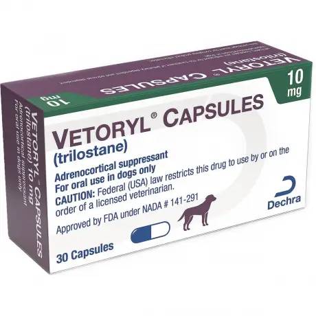 Dechra's Vetoryl (trilostane) 10mg, 30 Capsules for Cushing's disease