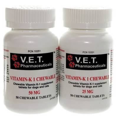 Vitamin K1 Chewable Tablets For Dogs And Cats Rodent Poisoning Vetrxdirect