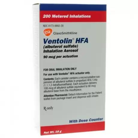 Ventolin HFA (albuterol sulfate) Inhalation Aerosol MDI for cats and dogs