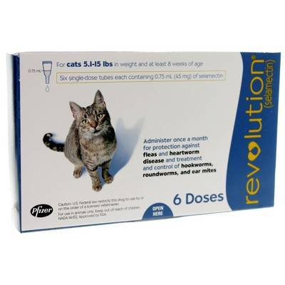 Revolution (selamectin) for Cats 5.1-15 lbs, 6 Month Supply