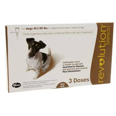 Revolution (selamectin) for Dogs 10.1-20 lbs, 3 Month Supply