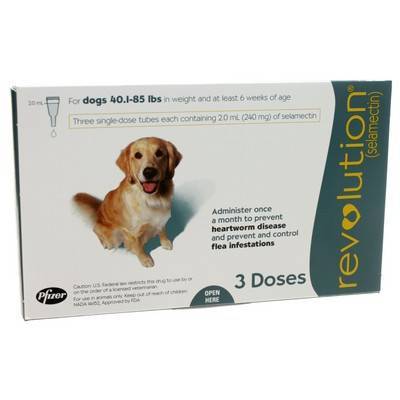 Revolution (selamectin) for Dogs 40.1-85 lbs, 3 Month Supply