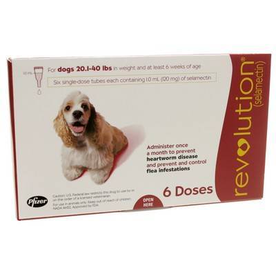 Revolution (selamectin) for Dogs 20.1-40 lbs, 6 Month Supply