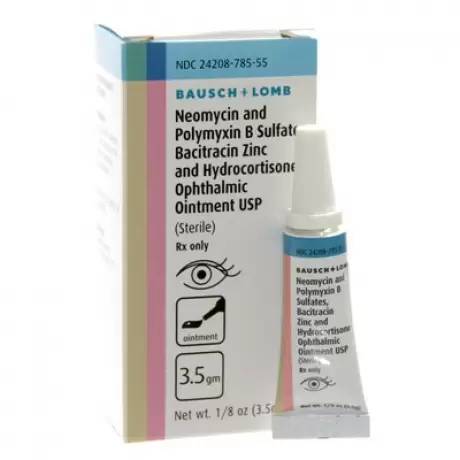 B.N.P. with Hydrocortisone Triple Antibiotic Ophthalmic Ointment for Pets.  Neomycin and Polymyxin B Sulfates and Bacitracin Zinc and Hydrocortisone Eye Ointment for infections of the eye in dogs and cats.