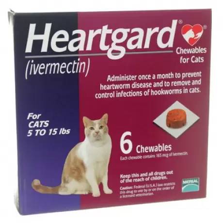 Heartgard for Cats 5 to 15lbs, 6 Chewables